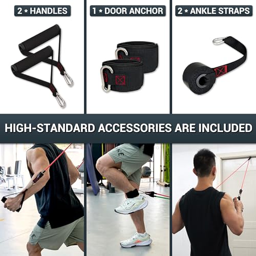 TheFitLife Resistance Bands Set with Handles, Door Anchor and Ankle Straps