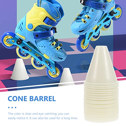 1 Set Skating Marker Cones Luminous Mini Agility Soccer Cones Plastic Glow in The Dark for Skate White