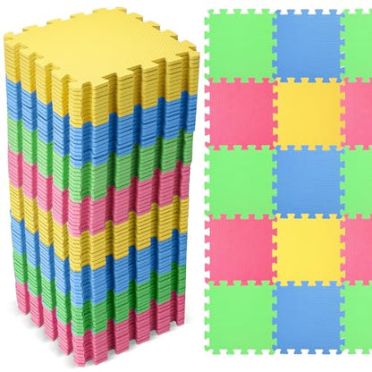 Nuanchu 60 PCS Kids Foam Puzzle Mat,Green, Blue, Yellow, Red - color: Green, Blue, Yellow, Red
