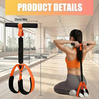 Pedal Resistance Band with Handle, Upgraded Exercise Equipment with Foot Pedal, 5PCS Elastic Workout Band for Physical Therapy, Strength Training, Sit Up Equipment for Home Workout