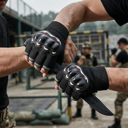 Motorcycle Gloves for Men Women, Breathable TPU Protection, for Motorcycle Cycling ATV Riding Tactical Training Fitness Workout Black(OSFA or L)