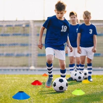 35/65/105 PCS Agility Soccer Cones for Training, Reusable Sports Cones for Drills with Mesh Bag, Training Cones for Soccer Practice, Football, Basketball - Disc Cones Training Equipment