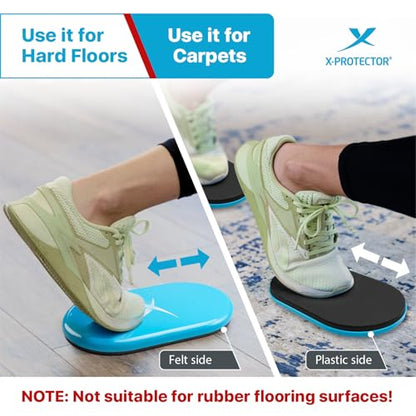 X-Protector Sliders for Working Out - 2 PCS - Double-Sided Exercise Sliders for Hard & Carpeted Floors - Gliders for Exercising!