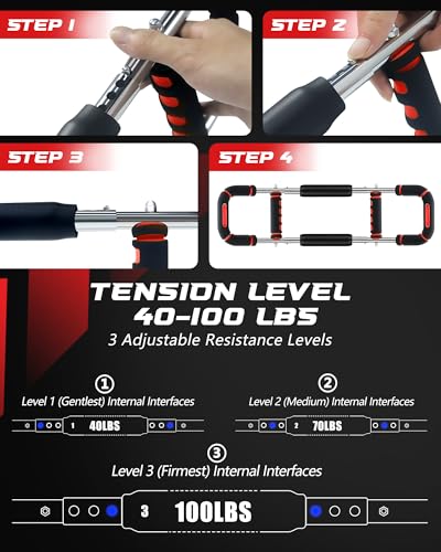 2025 Pro Twister Arm Trainer, Adjustable Power Twister Bar, Chest Shoulder Arm Workout Equipment, Portable Detachable Upper Body Fitness Machine