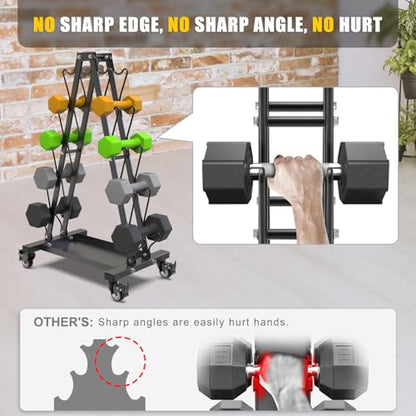 Kipika Heavy Duty 3 Tier Dumbbell Rack Multifunctional, Weight Rack for Dumbbells, Home Gym Equipment, Suitable for Storage of Dumbbell, Kettle Bell, Barbell Plate, Barbell Bar