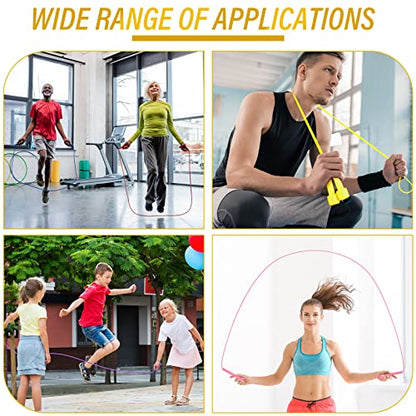 32 Pcs PVC Jump Ropes for Fitness 9.2 ft Adjustable Skipping Rope Versatile Unbreakable Rope with Plastic Handle for Women Men Endurance Training Cardio Exercise Workout