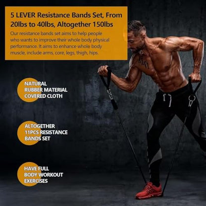 Resistance Bands Set for Working Out, 150lb Exercise Trainer