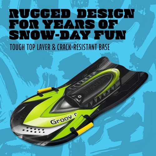 Flexible Flyer Snow Premium Foam Sled for Kids and Adults - Snow Sled, 1 or 2 Person Winter Toboggan Slider with Handles, Extremely Lightweight, for Ages 5 & Up - color: Black