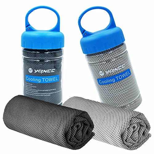 2 Pack Cooling Towels (47"x12"), Ice Cool Neck Towel, Soft Breathable Microfiber for Yoga, Golf, Gym, Running, Camping & Hot Weather