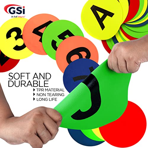 GSi Spot Markers – Non-Slip Non-Toxic Poly Spots – Floor Markers for PE, Sports & Classroom Activities