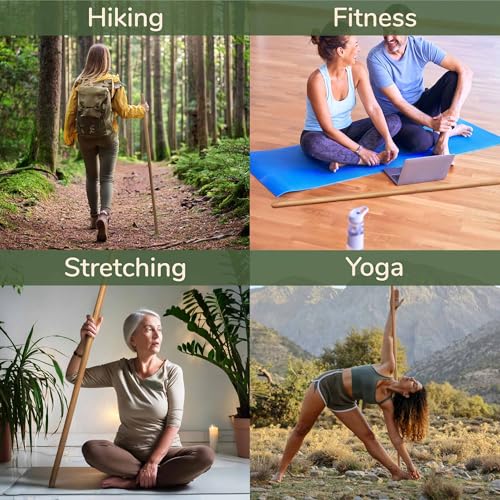 BambooMN Sturdy Bamboo Stick for Fitness, Yoga, Physical Rehabilitation. 1",1.1",1.18" & 1.375" Diameters. Available in Bulk Quantities - color: 48" x 1.37", size: 2 Sticks