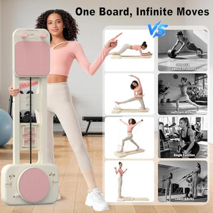 Pilates Reformer Board, Foldable Reformer for Full Body Exercise, Portable Pilates Equipment for Home Gym – Improve Posture & Flexibility