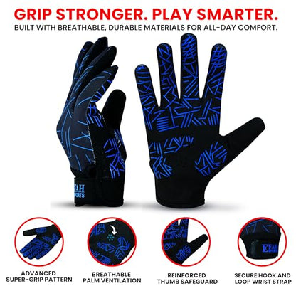 Baseball Batting Gloves for Youth Adult Kids Boys Softball - color: BLUE, size: Adult Medium