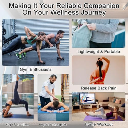 iGreely Portable Massage Roller Stick the Ultimate Muscle Roller 17 Inches Recommended By Physical Therapists Promotes Recovery Fast Relief for Cramps Soreness Tight Muscles-White
