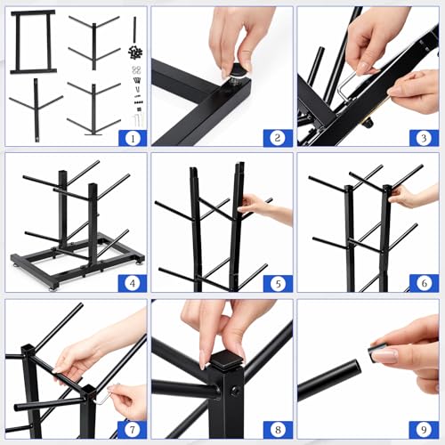 Medicine Ball Rack Storage Metal Durable Tree Holds 10 Slam Balls up to 11 Inch Diameter Vertical Gym Organizer Stand Holder for Organized Gym Fitness Studio Commercial Equipment Storage Black