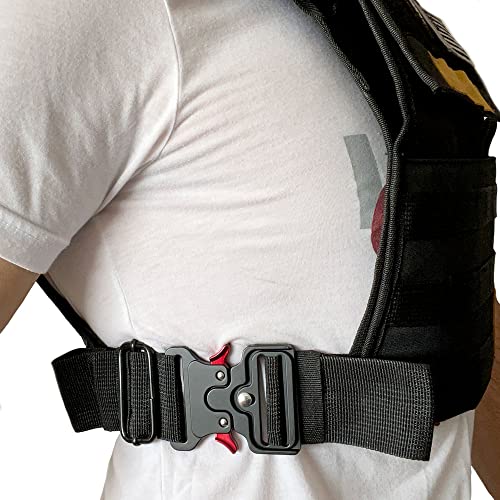 HD Vest Metal Buckles | Adjustable Weighted Vest | Heavy Duty Vest with Metal Buckles for Cross-training Calisthenics training - color: Black