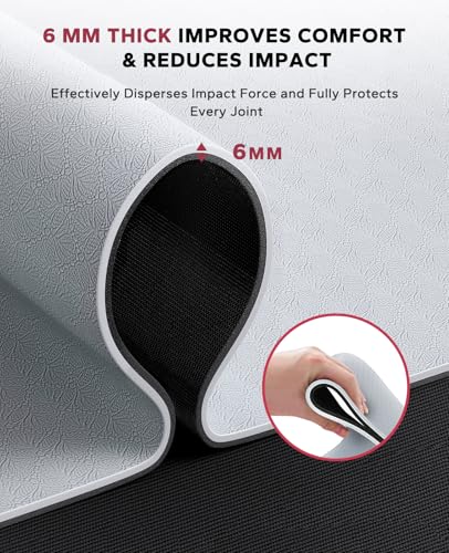 HAPBEAR Large Yoga Mat - 72"x36" Extra Wide Exercise Mat - 1/4" Thick Dual Color PVC | Anti-Slip Surface & High Cushioning - Ideal for Yoga, Pilates & Home Workouts - Bonus Mesh Bag