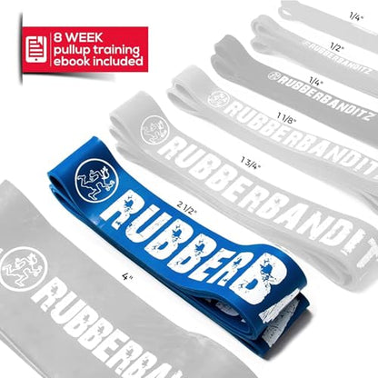 Rubberbanditz Pull Up Assist Resistance Bands Heavy Duty Loop Exercise Workout Bands for Powerlifting, Mobility, and Stretching - color: Blue