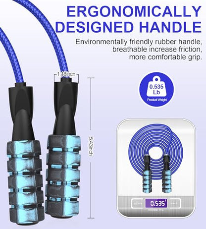 Jump Rope for Women Men, Fitness Jumprope for Women Workout, Adjustable Adult Exercise Skipping Rope - color: Blue