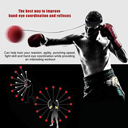 Professional Boxing Reflex Ball for Speed Training & Hand-Eye Coordination - Adjustable Punching Ball for Home Gym, All Skill Levels