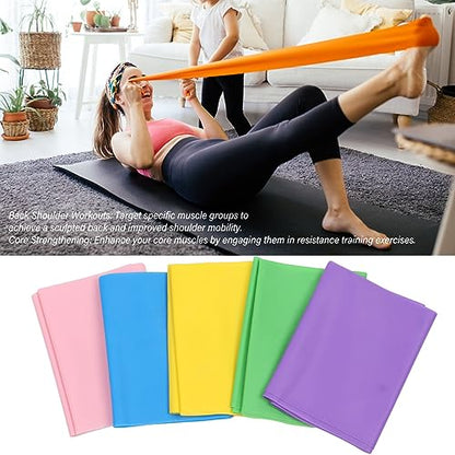Sempoda 5PCS Resistance Band,Mobility and Powerlifting Exercise Bands,Thickened 2m Length 36lb High Strength Stretch Band for Men Women Workout Training Fitness