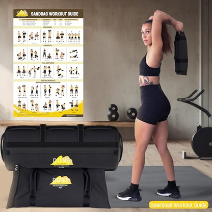 Sandbags for Working Out (Unfilled) - Enhance Your Fitness with Our Workout Sandbag, Versatile & Durable Sand Bags for Weight Training | 10-50 lbs Sand Bag for Exercise – Dark Gray - Guide Included