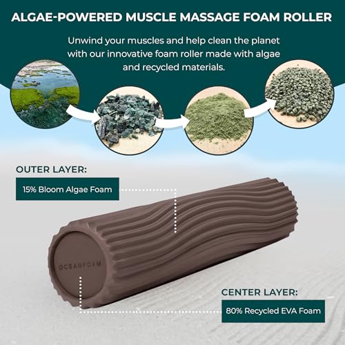 Tidal Roller - Espresso - Muscle Massage Foam Roller for Back Pain & Stretching - Firm and Ergonomic Wide Wave Textured - Yoga, Athletics, & Wellness - Full Size, 20" x 5" - color: Espresso
