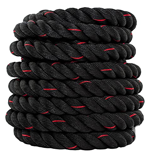 SGT KNOTS Twisted Battle Rope - Weighted Exercise Rope for Strength Training, CrossFit, Battling, Climbing & the Gym (1", 1.5", 2") - size: 1.5" x 50ft