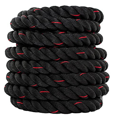 SGT KNOTS Twisted Battle Rope - Weighted Exercise Rope for Strength Training, CrossFit, Battling, Climbing & the Gym (1", 1.5", 2") - size: 1.5" x 50ft