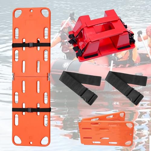 Foldable Spine Board Stretcher with Head Imlizer - Water- Floating Stretcher for Lifesaving in Open Water Emerncies & Mcal Transport - & Lightweight Design