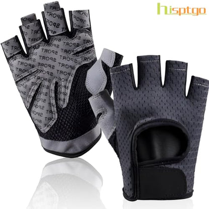 Bike Gloves for Men Women, Half-Finger Cycling Gloves with Shock Absorption, Anti-Slip, Breathable - Ideal for Road, Mountain, Dirtbike Biking