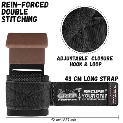 Weight Lifting Rod Hooks Heavy Duty Wrist Wraps Power Weight Lifting Training Gym Grips Straps Set of 2 - color: Brown, size: WOMEN-Wrist Size Small/Medium