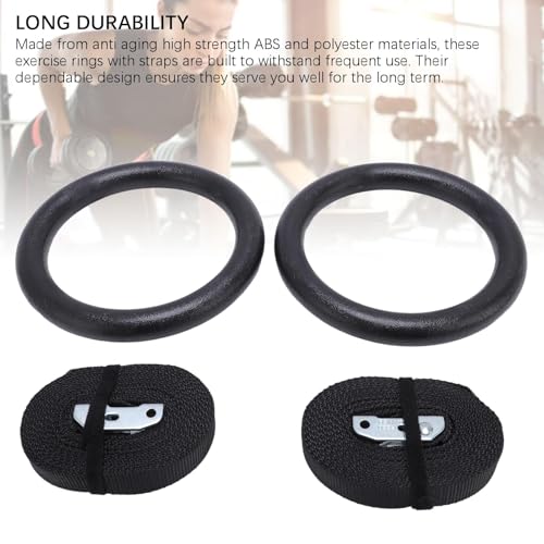 Gymnastic Rings with 15ft Straps, 300kg/660lbs Capacity, Adjustable Exercise Rings for Calisthenics, Home Gym & Outdoor Fitness Training, High Stability ABS Polyester Material