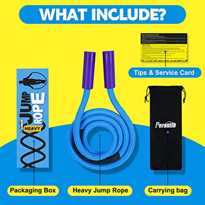 Weighted Jump Ropes with 360 Degree Rotation Handle.1 Inch 2.7LB/3LB Heavy Jump Rope for Men and Women,Jump Ropes for Fitness - color: Blue