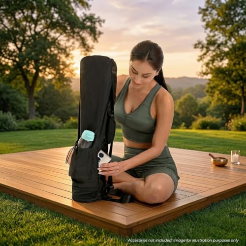 Yoga Mat Bag – Crossbody Gym Bag for Women & Men, Waterproof Travel Carrier Fits Thick Yoga Mat, Multi Pocket Storage with Strap Holder, Shoulder Carry for Fitness Pilates Exercise