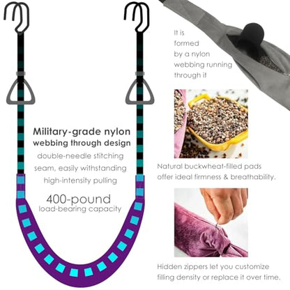 Hanging Ab Straps with Door Anchor & Pull up bar Hook, Abs Pecs Biceps Core Workout Sling, Full Body Support System for Home Gym