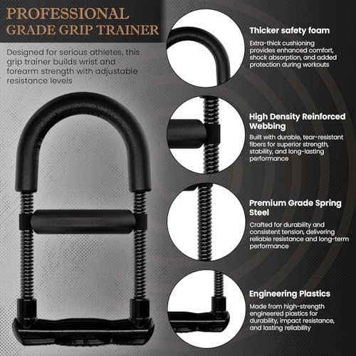 FixFit Forearm Strengthener Forearm Wrist Strengthener Exerciser with Adjustable Tension for Improving Strength - Hand Developer Arm Grip Workout Strength Trainer Home Gym Workout Equipment for Starter and Pro