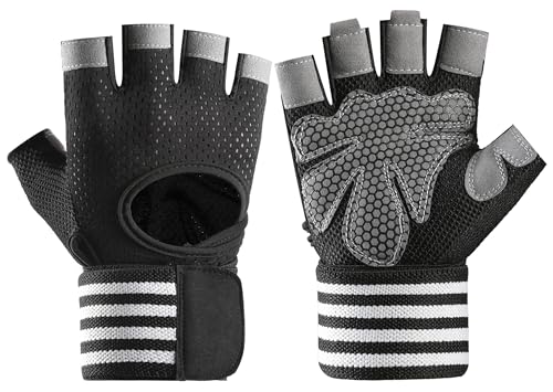 Workout Gloves for Men Workout Gloves Women, Wristband Weight Lifting Glove Breathable, Silicone Anti-Slip Weightlifting Glove Gym Accessories - color: Black, size: Medium