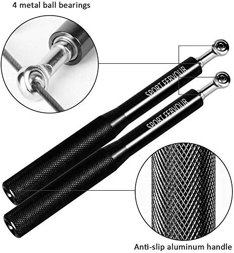 1 Pc of SPORT FERVOUR Jump Rope with Anti Slip Handles-Adjustable-Speed Ball Bearing