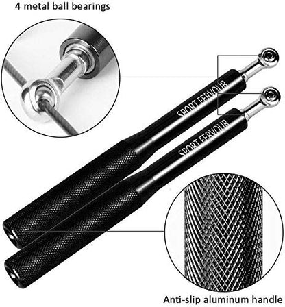 1 Pc of SPORT FERVOUR Jump Rope with Anti Slip Handles-Adjustable-Speed Ball Bearing