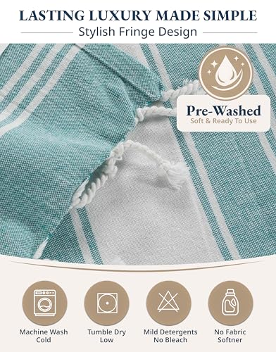 LANE LINEN Beach Towel Oversized, Super Absorbent, Durable - Hunter Green - color: 23: Hunter Green, size: Pack of 2