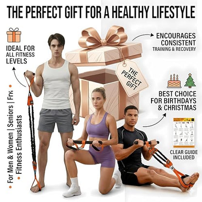Upgraded Multifunction Pedal Resistance Band with Handle, Exercise Bands with 3 Tube Adjustable Resistance Bands, Pedal, Door Anchor and 3 Handles, for Full Body Training for Abs Arm Leg Waist Workout
