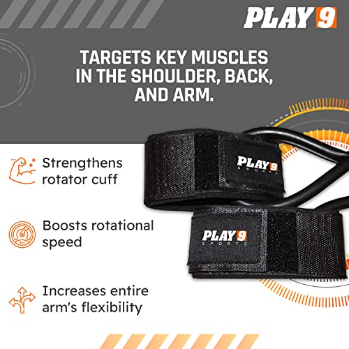 Play 9 Sports Resistance Exercise Bands Baseball Activation Elastic Training Athletes Equipment Bands - color: Black, style: Adult Wrist Strap