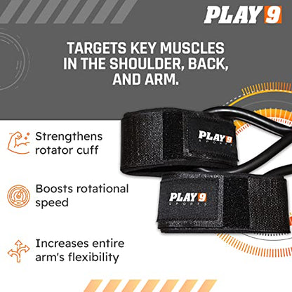 Play 9 Sports Resistance Exercise Bands Baseball Activation Elastic Training Athletes Equipment Bands - color: Black, style: Adult Wrist Strap