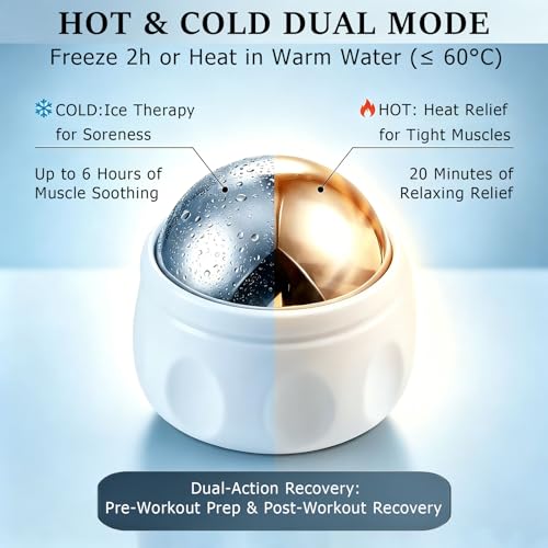 Massage Ice Roller Ball - Roller for Muscles Deep Tissue - Stays Cold for 6 Hours, Plantar Fasciitis Roller, Sports Fitness Relaxations Gift, Rapidly Relieve Muscle Pain and Tension - color: White-01