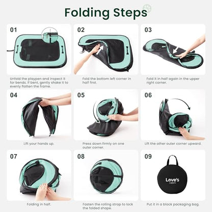 Love's Cabin Medium Dog Tent Crate, Portable Foldable Pop Up Dog Kennel Playpen with Carrying Case (Green) - color: Green, style: Medium