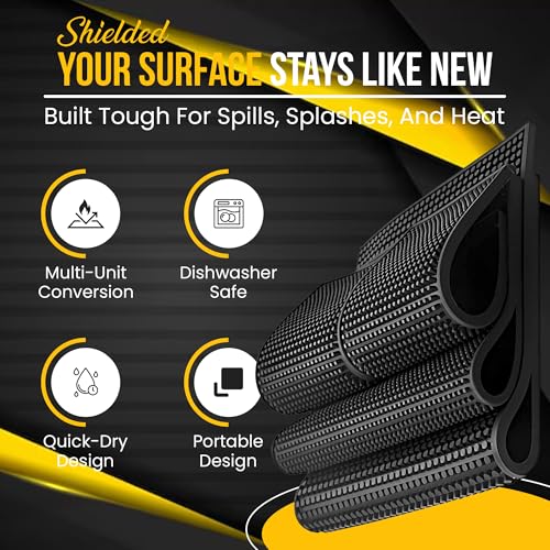 Rubber Service Bar Mat, Anti-slip12" x 6" Rubber Bar Spill Mat, 4 Pcs Premium PVC Pad for Kitchen, Restaurant, Countertop, Hotel, Beverages(4Pcs) - size: (12" x 6" -4Pcs)