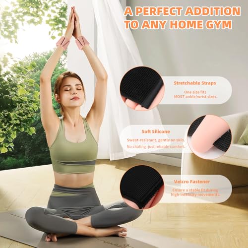 YOVKOK Ankle Weights for Women, 4 LBS Pair 2LB Each - color: Flesh Pink