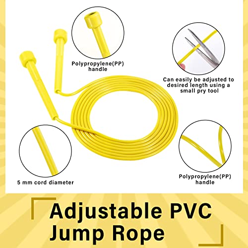 32 Pcs PVC Jump Ropes for Fitness 9.2 ft Adjustable Skipping Rope Versatile Unbreakable Rope with Plastic Handle for Women Men Endurance Training Cardio Exercise Workout