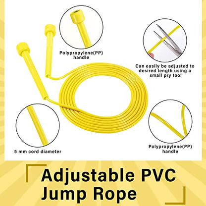 32 Pcs PVC Jump Ropes for Fitness 9.2 ft Adjustable Skipping Rope Versatile Unbreakable Rope with Plastic Handle for Women Men Endurance Training Cardio Exercise Workout